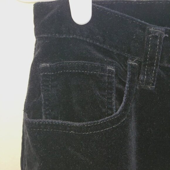 Liz Claiborne Liz Wear Black Velour Velvet Pants 5 Pockets Straight Leg Size 6P - Picture 6 of 10